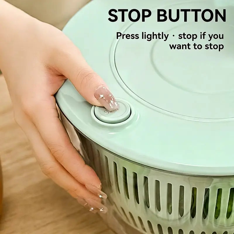Salad Spinner Large, 3 IN 1 Vegetable and Fruit Washing Bowl with Strainer, Lettuce Spinner with 5 Blades Slicer, Egg Yolk Strainer, Salad Bowl for Efficient Salad Preparation, 5.3 Qt Kitchen Gadgets Set