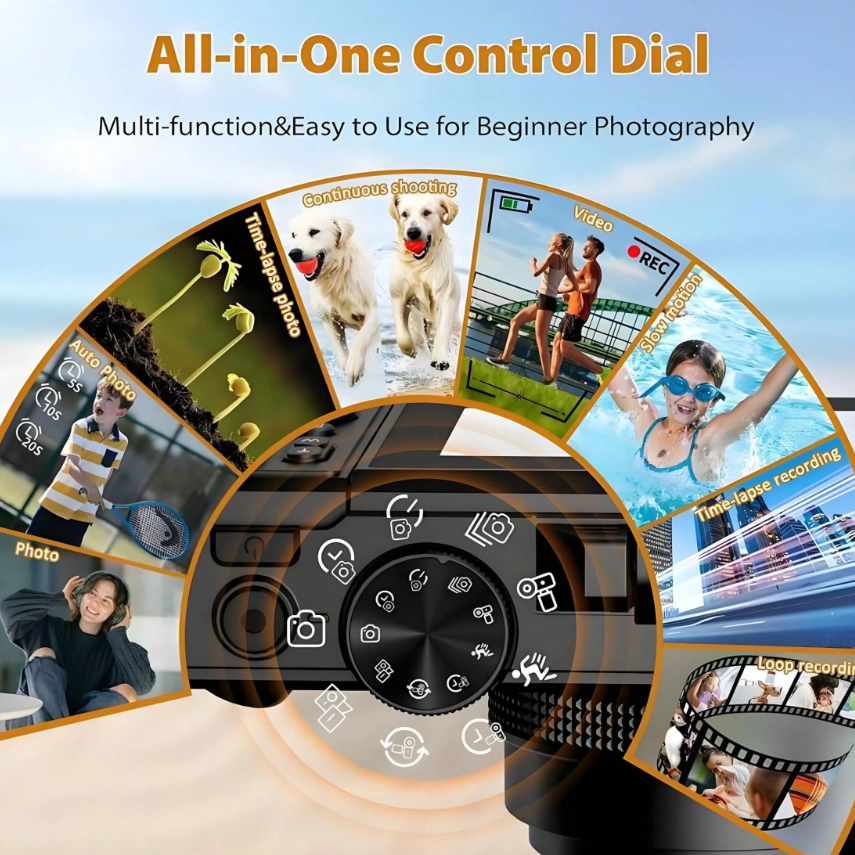 5K UHD Digital Vlogging Camera with Flip Screen