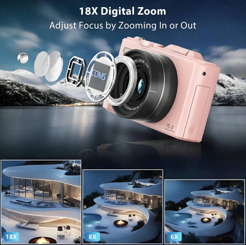 5K UHD Digital Vlogging Camera with Flip Screen