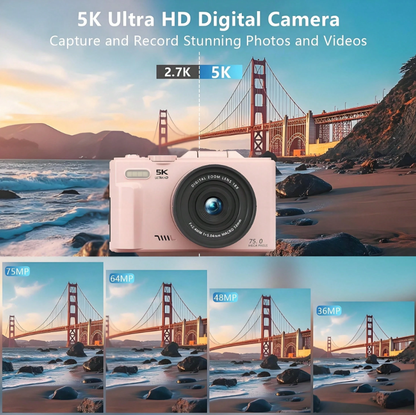 5K UHD Digital Vlogging Camera with Flip Screen